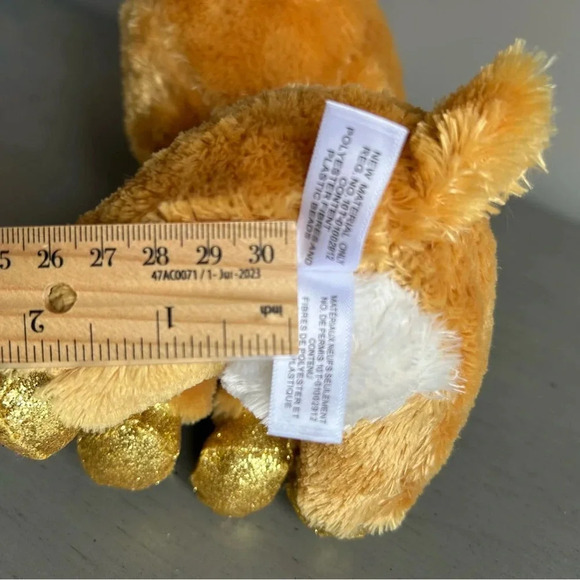 Retired TY Beanie Boos Glitzy Reindeer Gold Sparkly Antlers Medium Size 9 inch - Picture 9 of 10